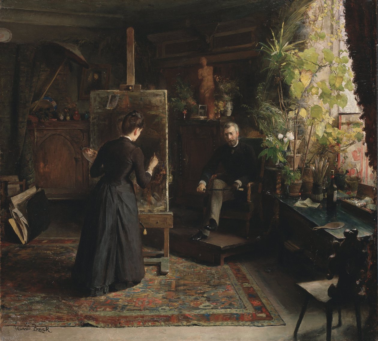 Danimarkalı Sanatçı Bertha Wegmann Bir Portreyi Resimliyor by Jeanna Bauck