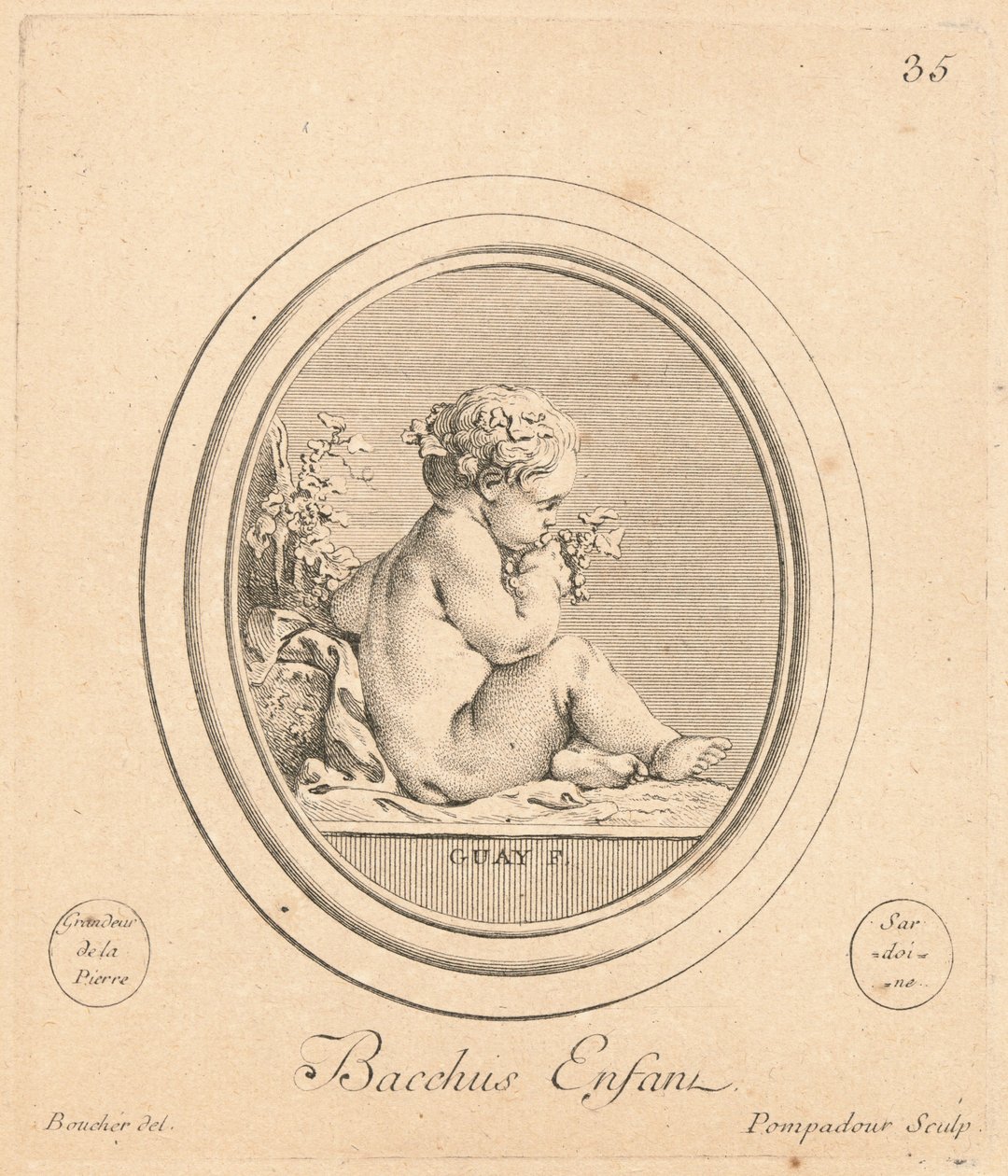 Bacchus enfant by Jeanne Antoinette Poisson, marquise de Pompadour after François Boucher after Jacques Guay