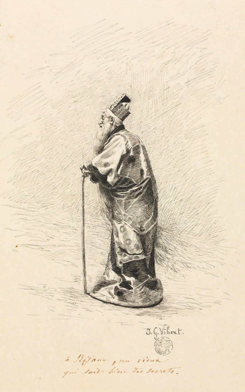 "Conte de Fée"de (Bir Perinin Öyküsü) Sihirbaz için Çalışma by Jehan Georges Vibert