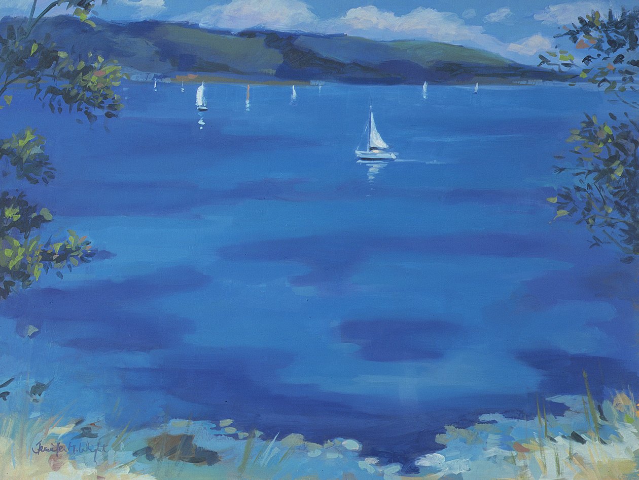 Salcombe - Mavi Sabah, 2000 by Jennifer Wright