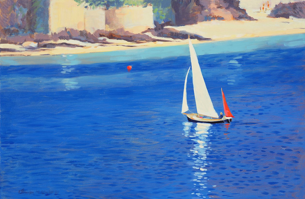 Salcombe - Millbay yakınlarında Yawl, 1999 by Jennifer Wright