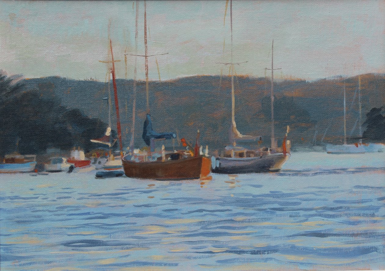 Akşam yatları Salcombe , gemide petrol , 2016 by Jennifer Wright
