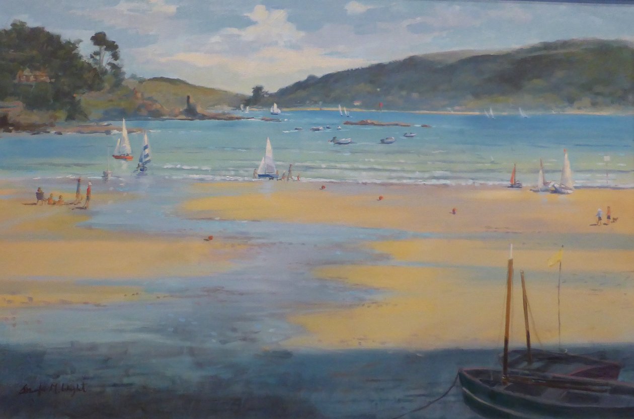 Güney kumları Plajı, Salcombe. tuval üzerine yağlıboya , 2016 by Jennifer Wright