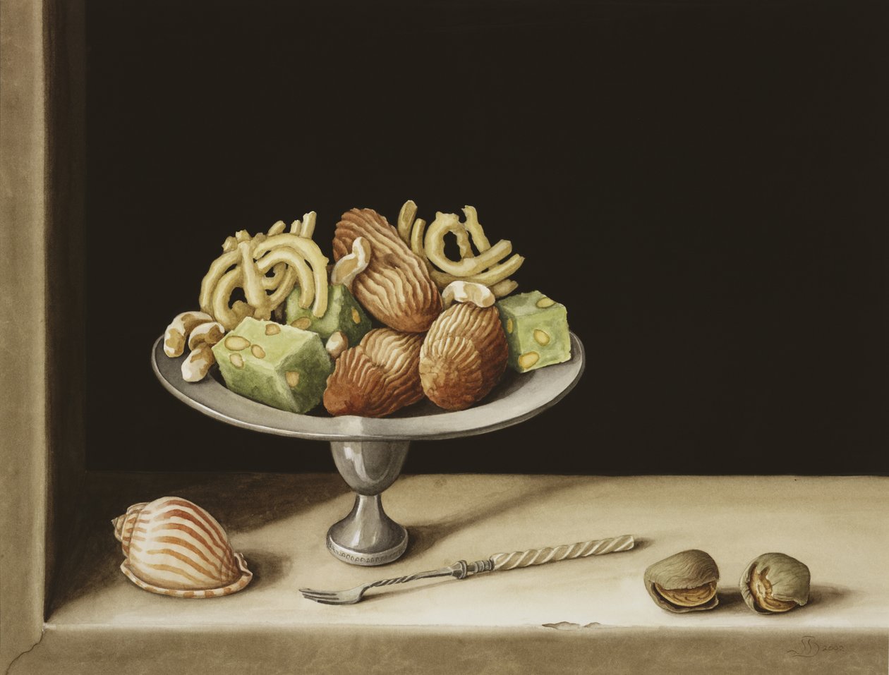 Sweetmeats, 2002 (kağıt üzerinde wc) by Jenny Barron