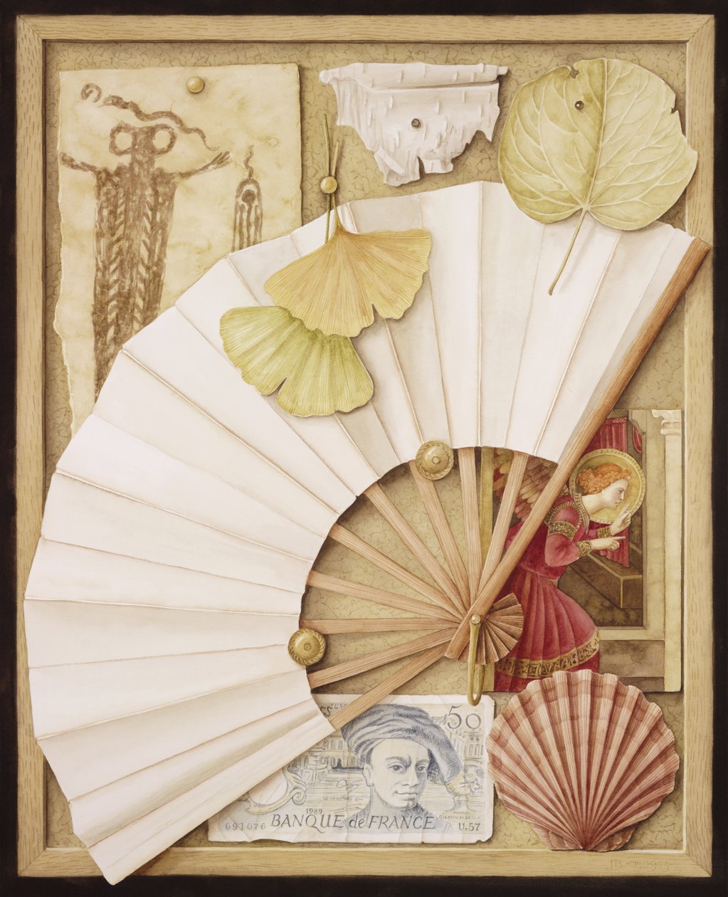 Fanlı Trompe LOeil, 2005 (kağıt üzerinde wc) by Jenny Barron
