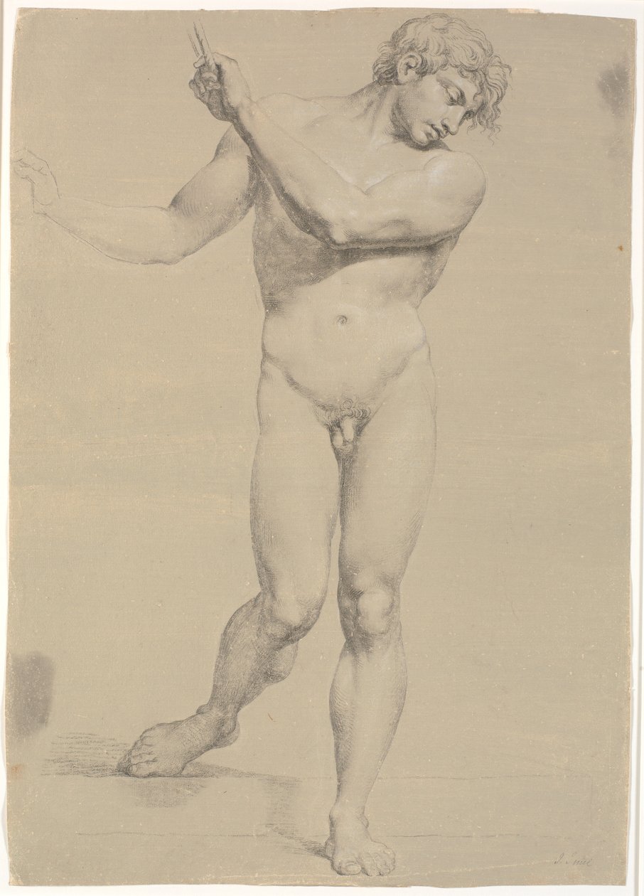 Kolları kaldırılmış bir yüz ayakta duran model by Jens Juel