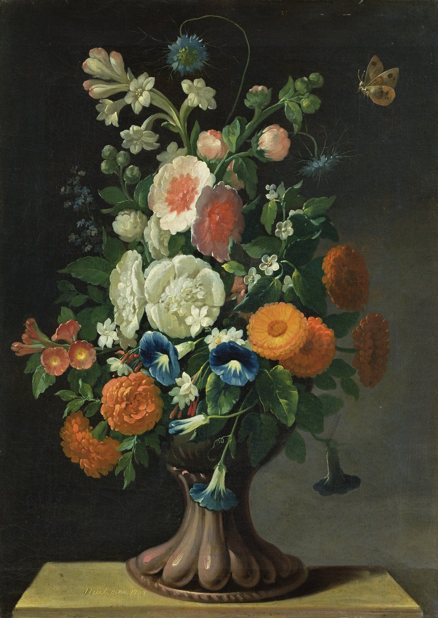 Çiçeklerle Natürmort, 1764 by Jens Juel