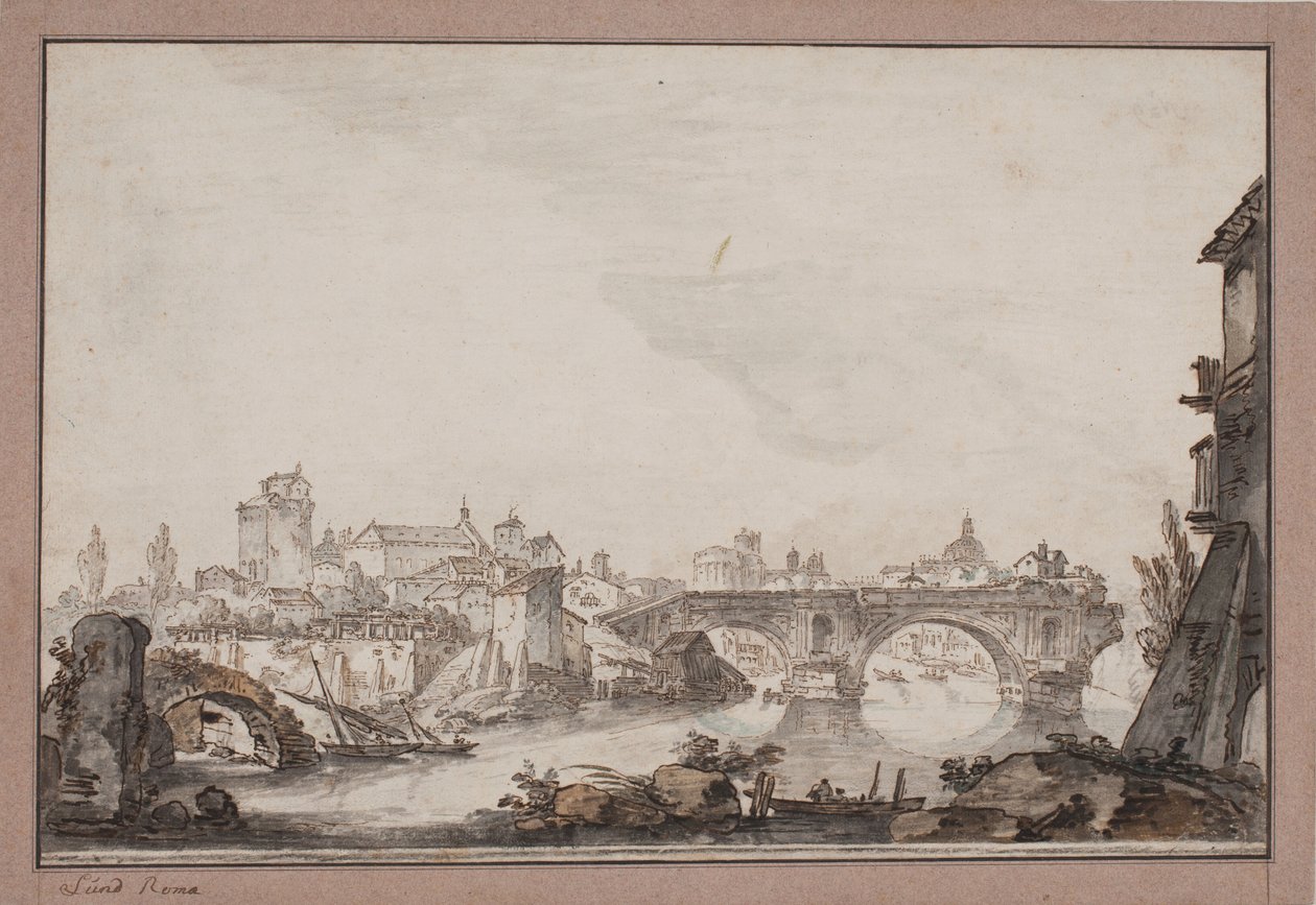 Capriccio med b.a. Kırık köprü. Roma by Jens Petersen Lund