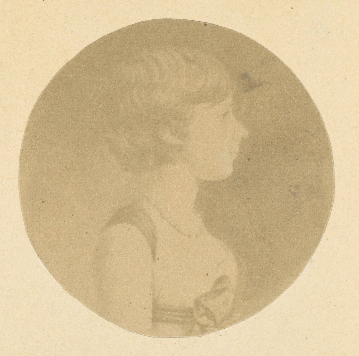Profildeki Bir Kızın Mezzotint portresi, The St. Memin Collection of Portraits, 1862. by Jeremiah Gurney