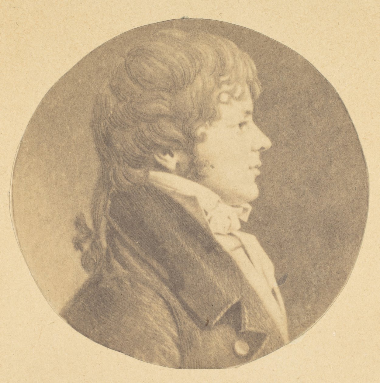 Profildeki Genç Bir Adamın Mezzotint portresi, The St. Memin Collection of Portraits, 1862. by Jeremiah Gurney