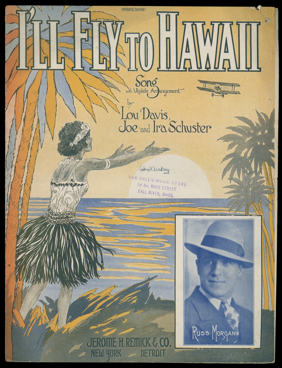 Hawaii'ye Uçacağım, 1770-1959 civarı (baskı) by Jerome H. Remick & Co.