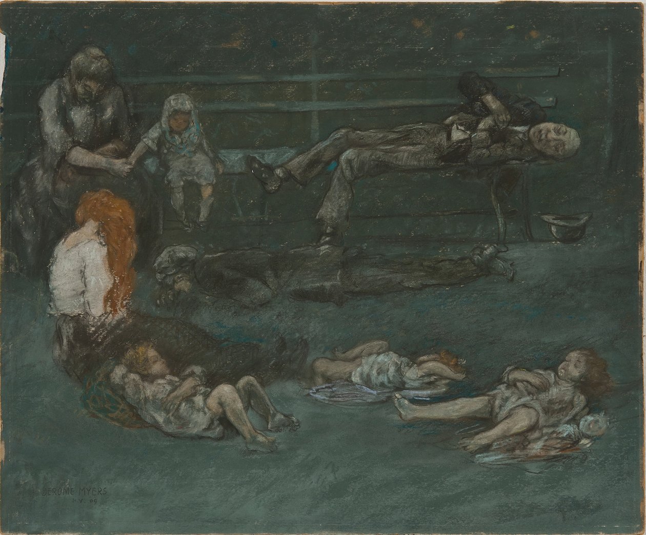 Geceleri Park Bankı, 1909. by Jerome Myers
