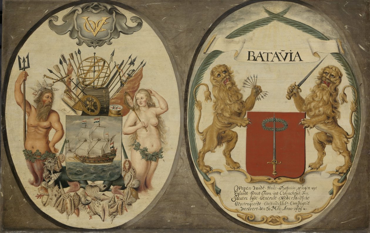 Hollanda Doğu Hindistan Şirketi ve Batavia Kasabasının Kolları, 1651 by Jeronimus Becx