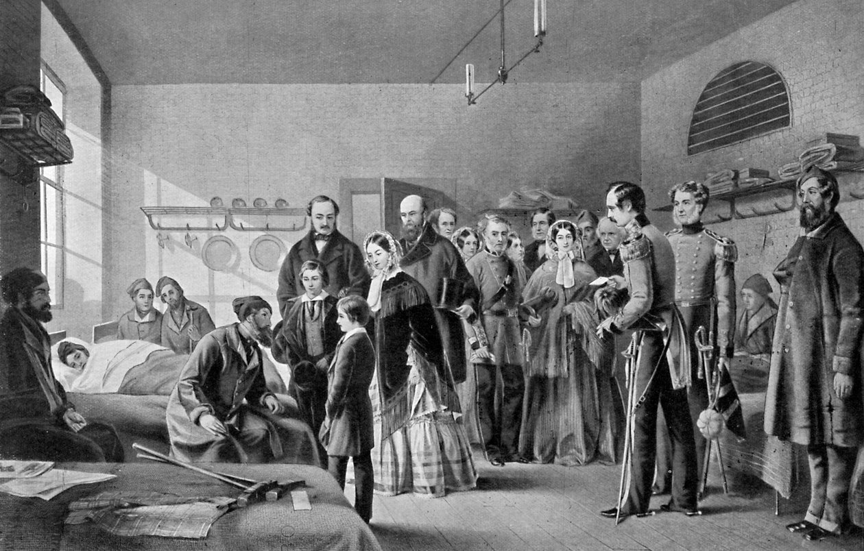 Kraliçe Victoria yaralıları ziyaret ediyor, 1850