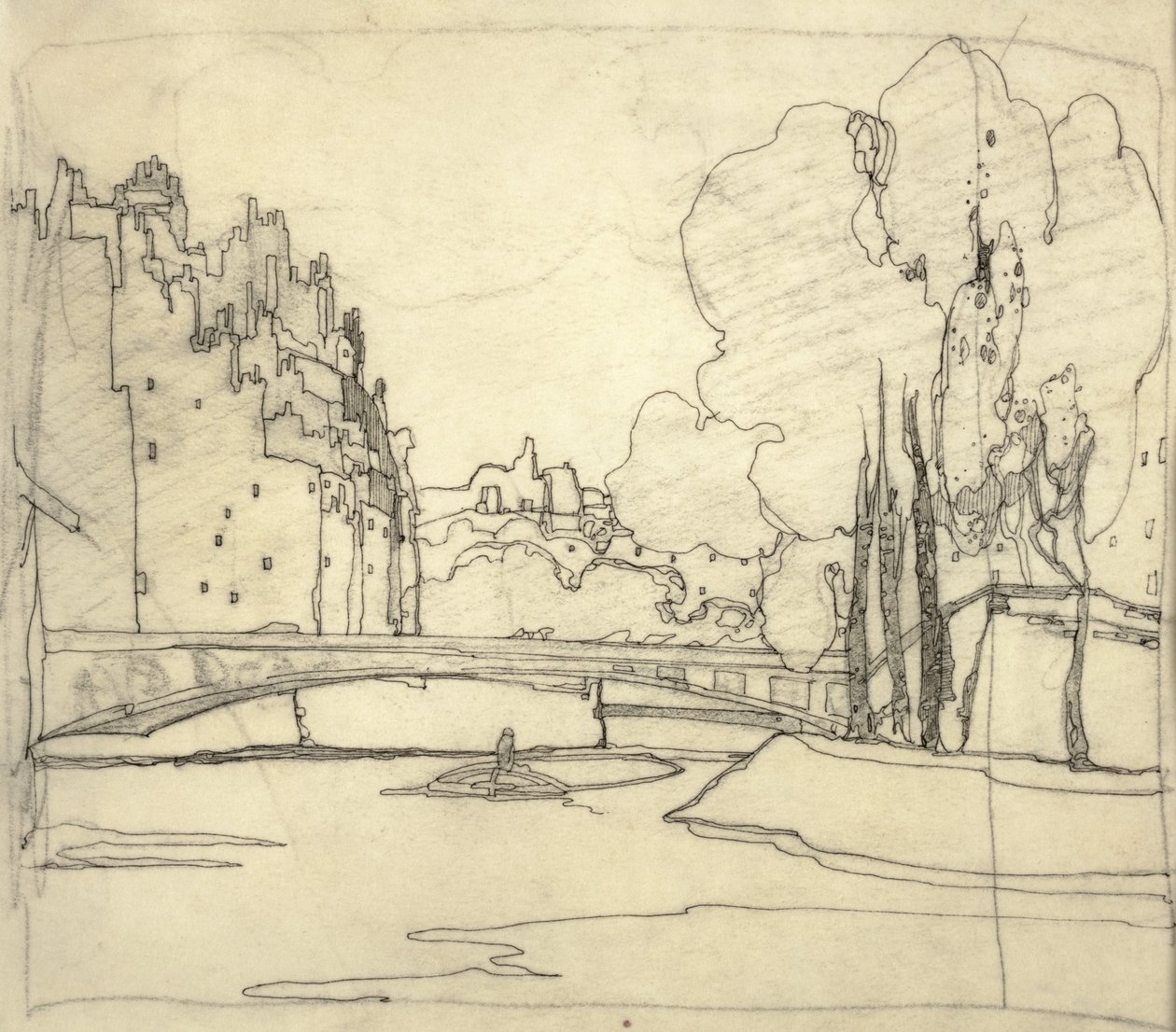 "Köprüler Kitabı" için çizim, c.1911 (kağıt üzerine mürekkep) by Jessie Marion King