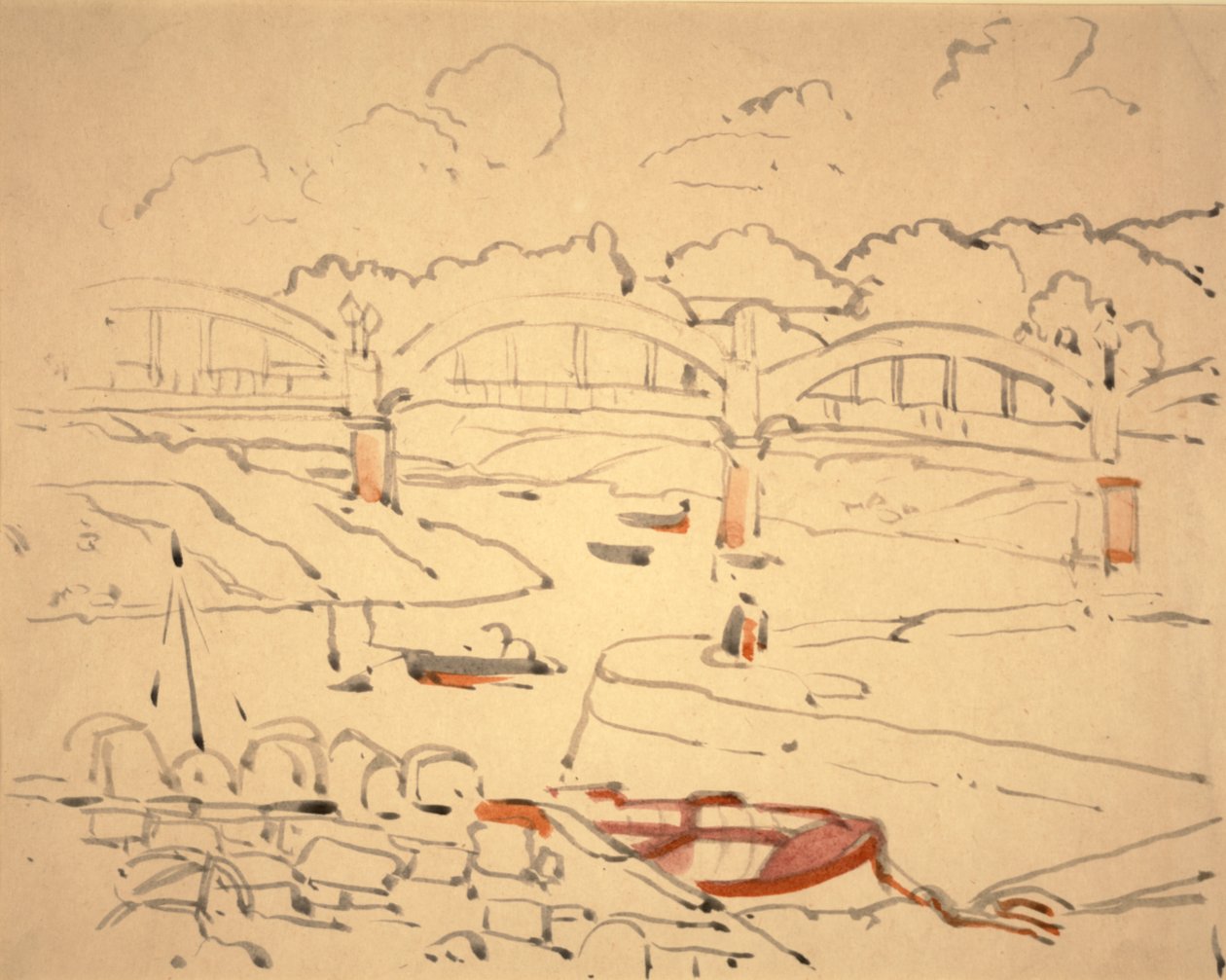"Köprüler Kitabı" için çizim, c.1911 (kağıt üzerine suluboya ve mürekkep) by Jessie Marion King