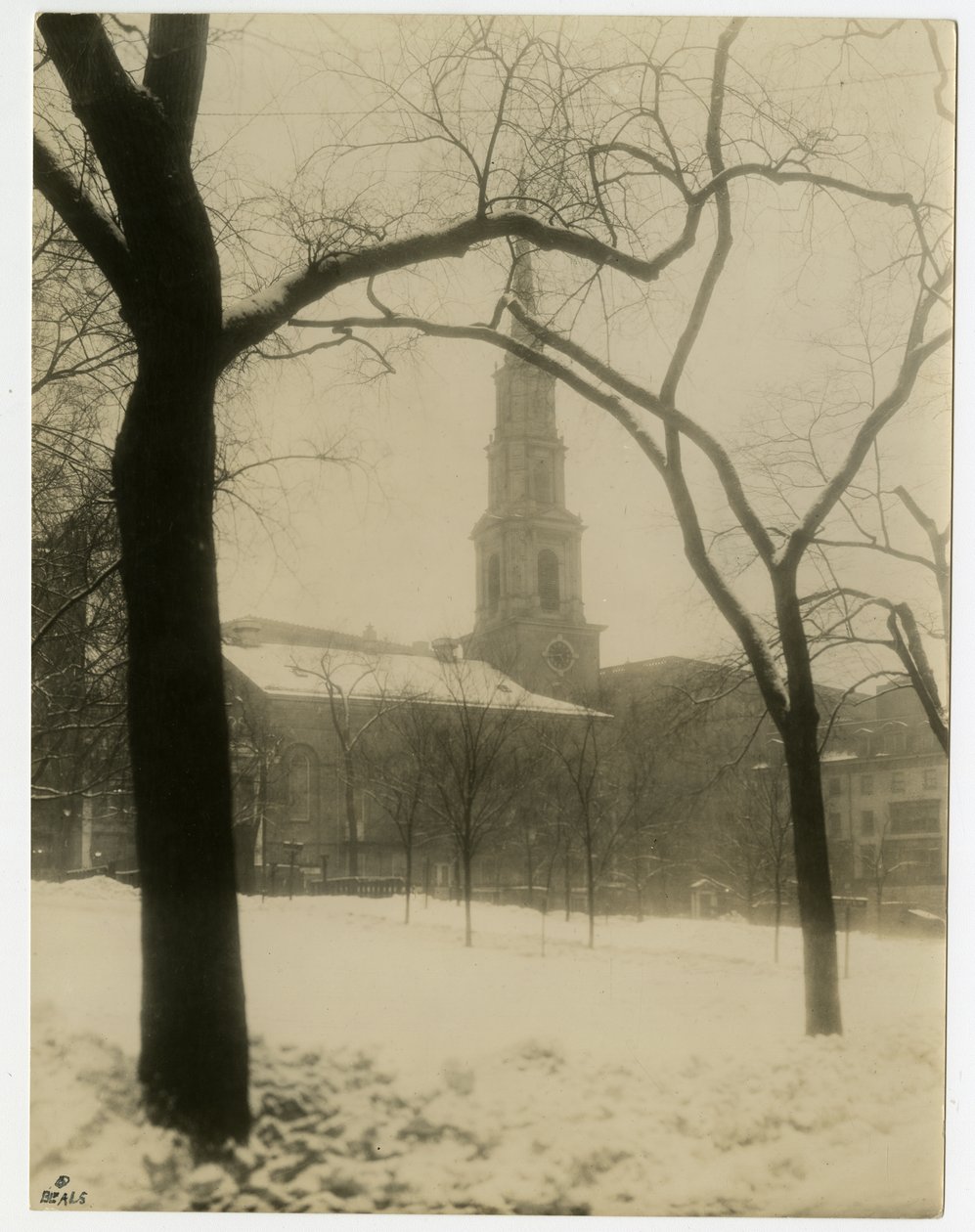 Park Street Kilisesi, Boston, ABD, c.1902-10 (jelatin gümüşü fotoğraf) by Jessie Tarbox Beals