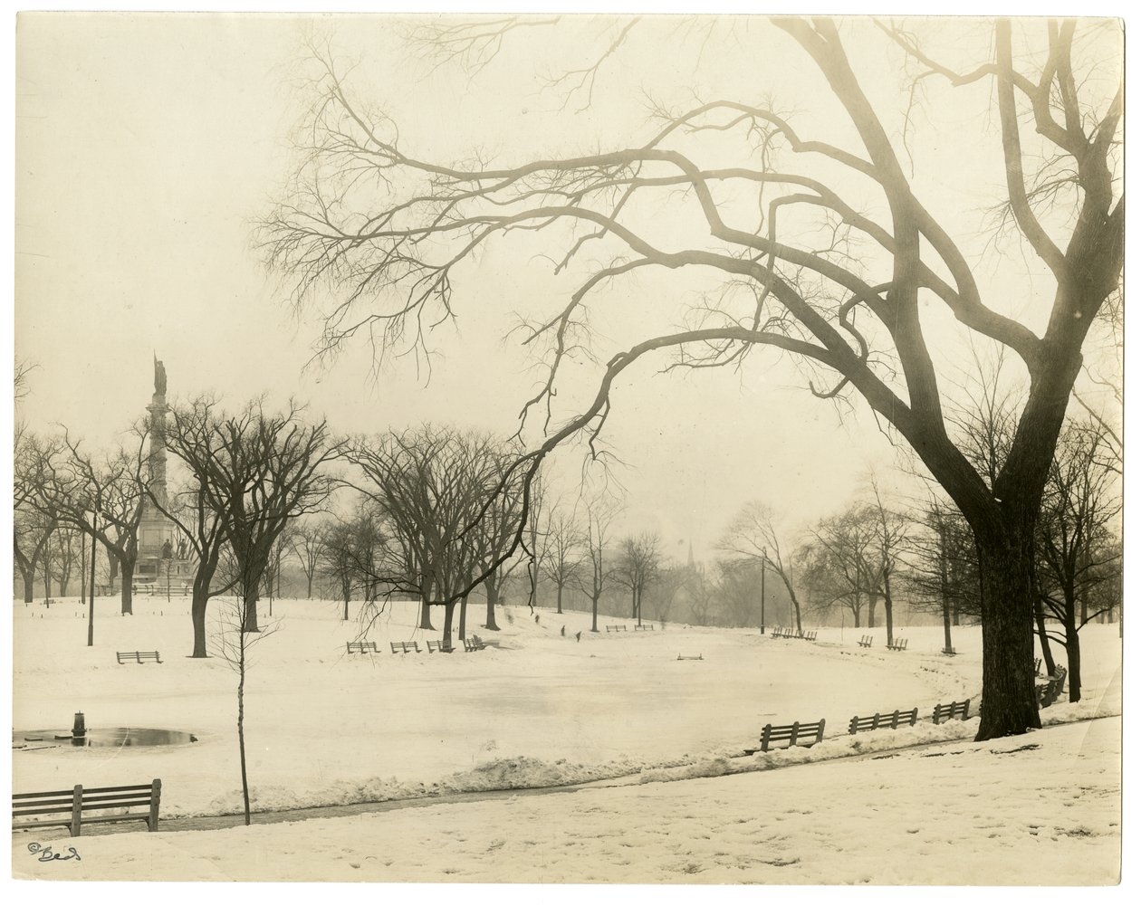 The Common, Boston, USA, c.1902-10 (gelatin silver photo) by Jessie Tarbox Beals