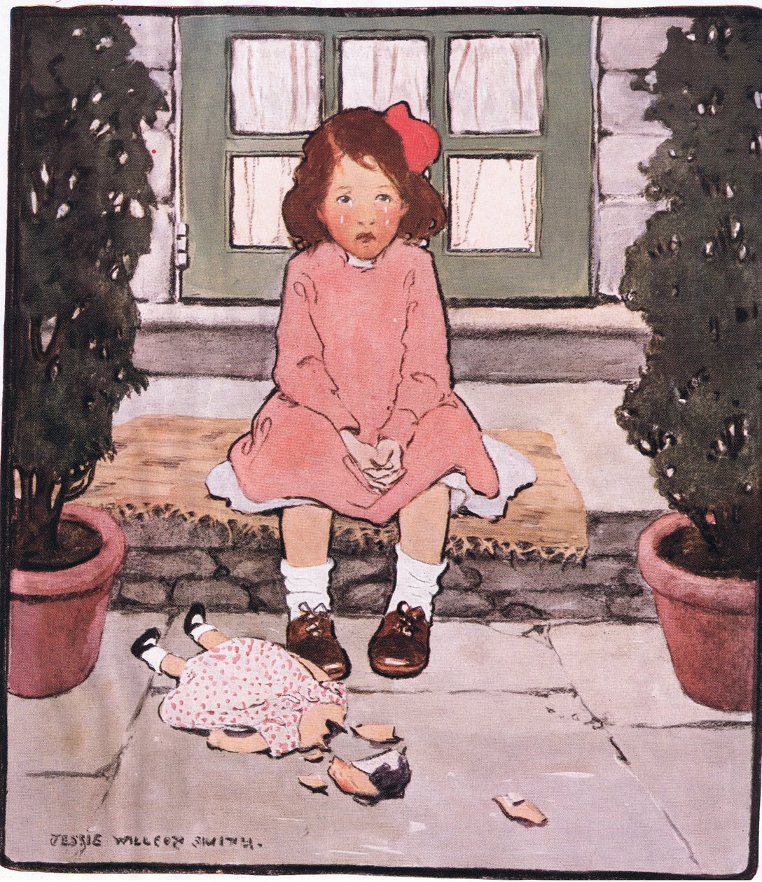 Kırık bir kafa ve kalp (renkli taş) by Jessie Willcox Smith