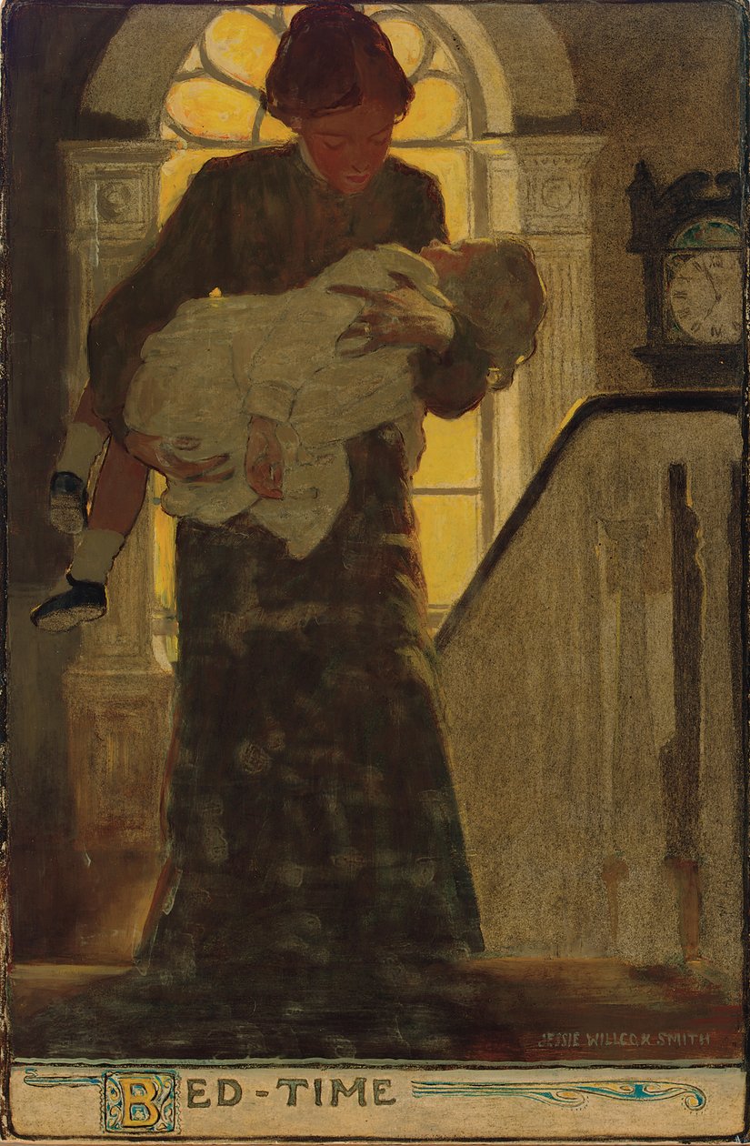 Bed-Time, c.1902 (gemide karakalem, suluboya ve yağlı boya) by Jessie Willcox Smith