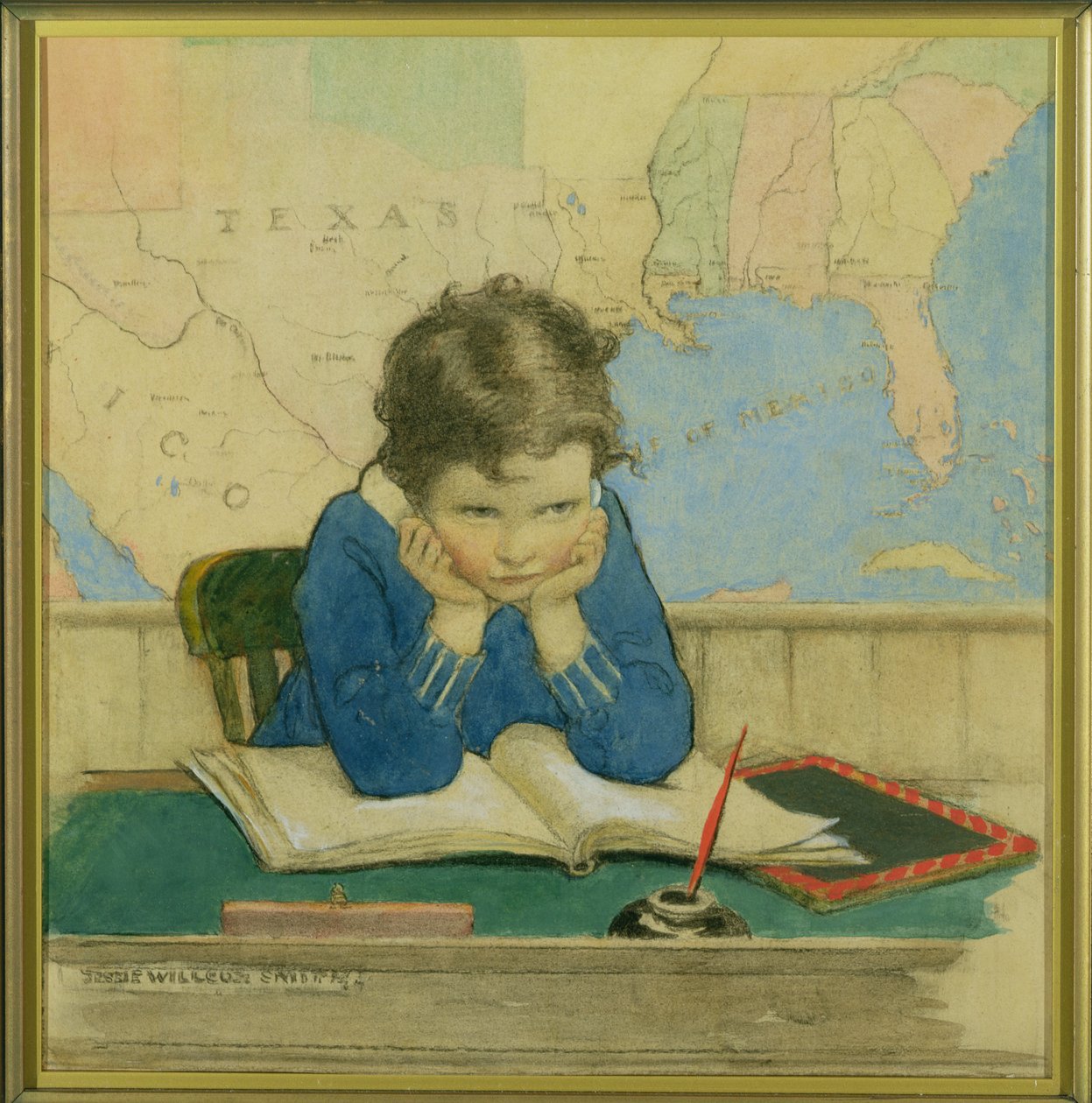 Good Housekeeping dergisi için kapak illüstrasyonu, Ekim 1928 (kağıt üzerine suluboya ve karakalem) by Jessie Willcox Smith