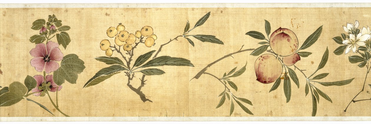 One Hundred Flowers, 1929 (colour on silk) by Jiayan Chen