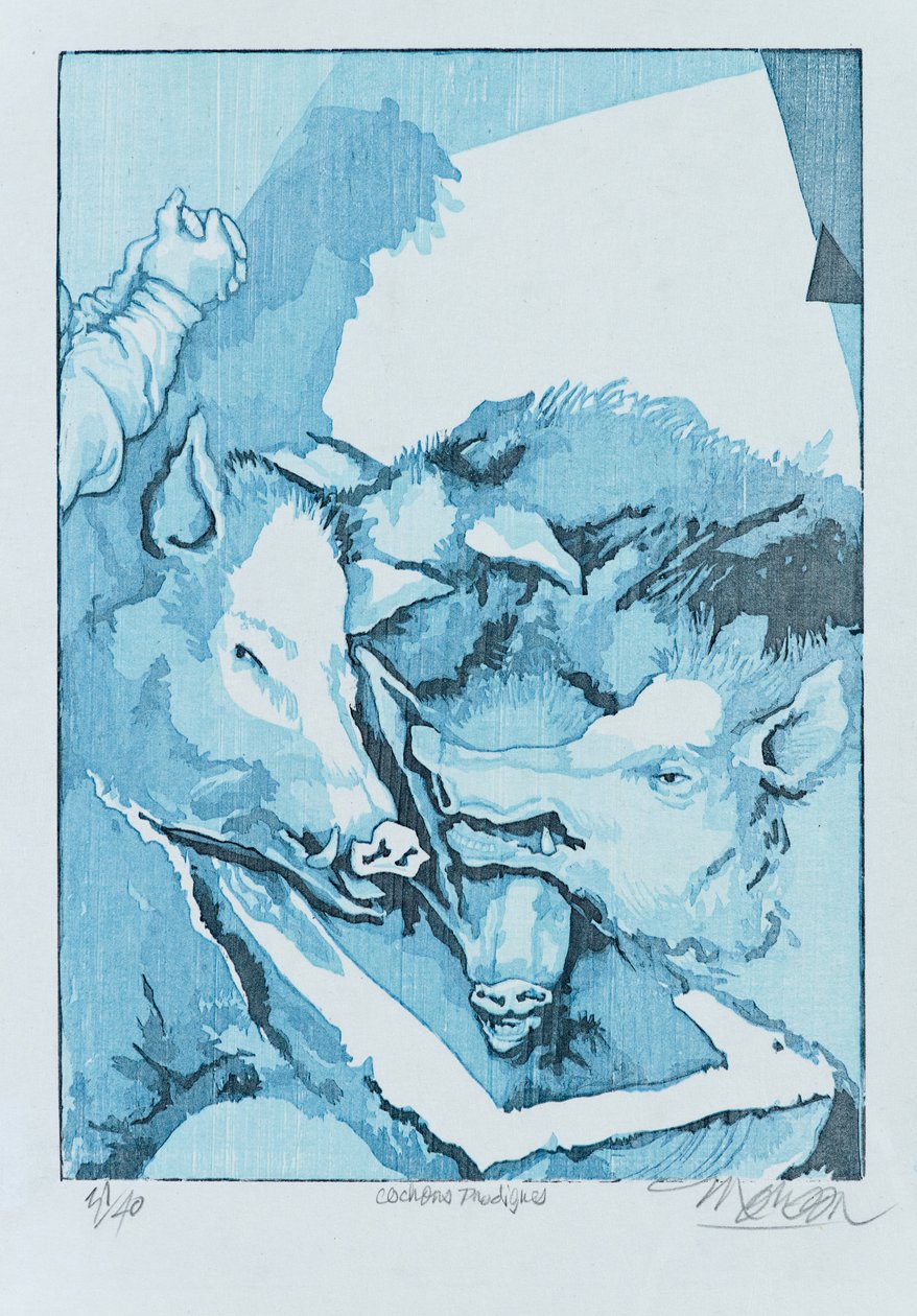 Savurgan Domuzlar, 2015 (gravür) by Jim Monson