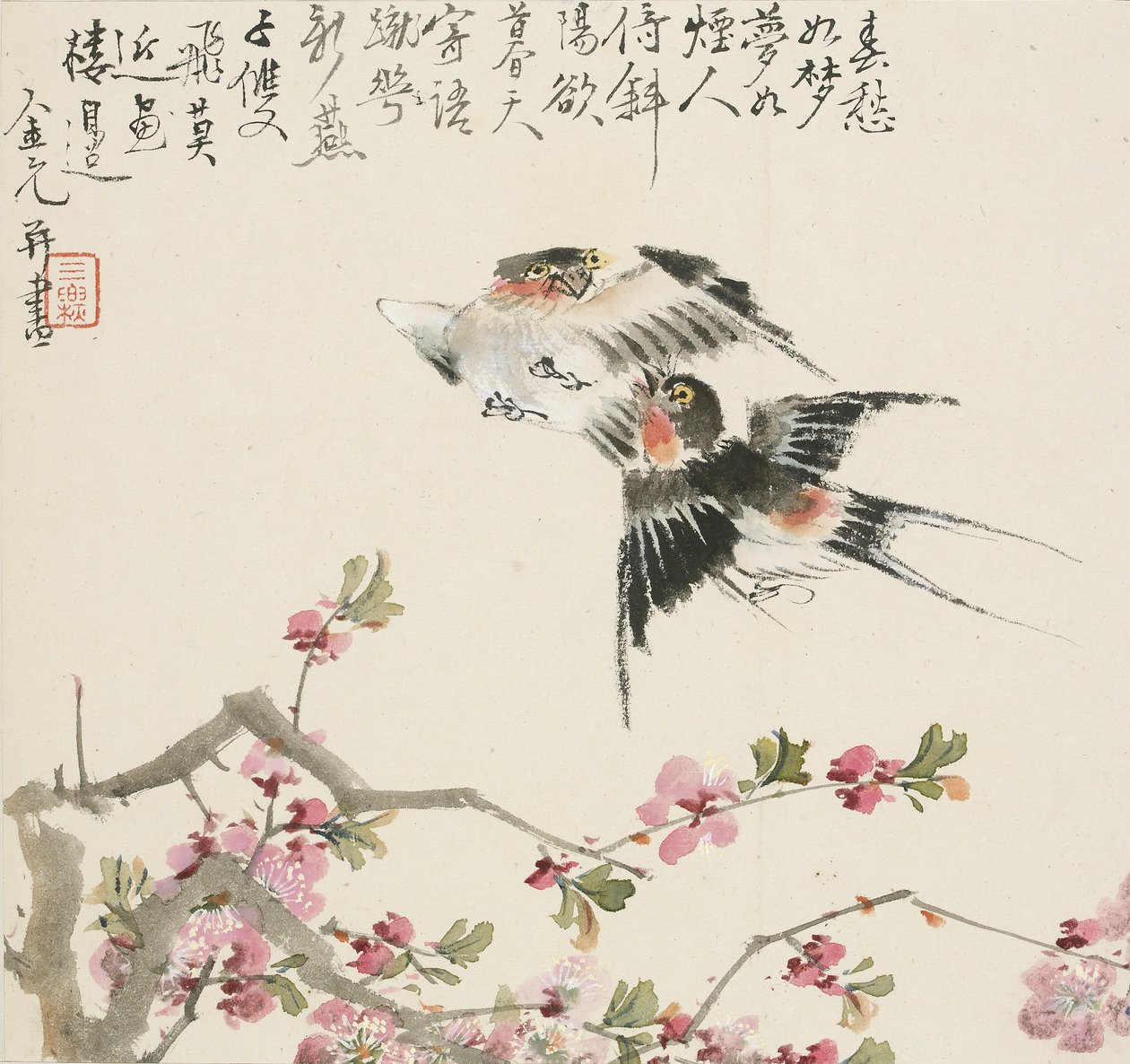 Bir çift kırlangıç, 1857 by Jin Yuan