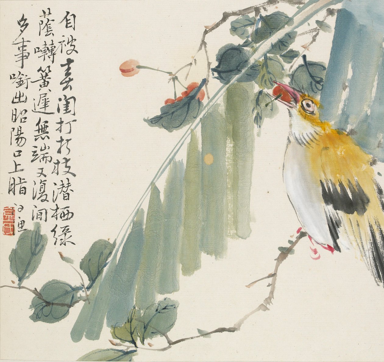 Ağzında kiraz olan altın sarısı, 1857 by Jin Yuan