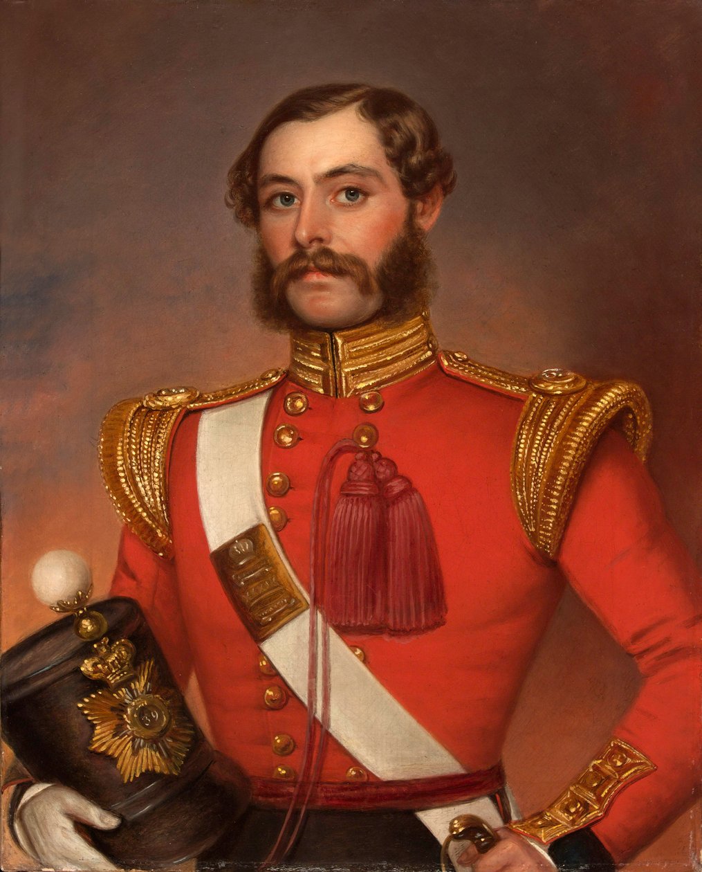 Teğmen William Munro, 39. (Dorsetshire) Ayak Alayı, 1844 dolayları (tuval üzerine yağlı boya) by Jivan Ram