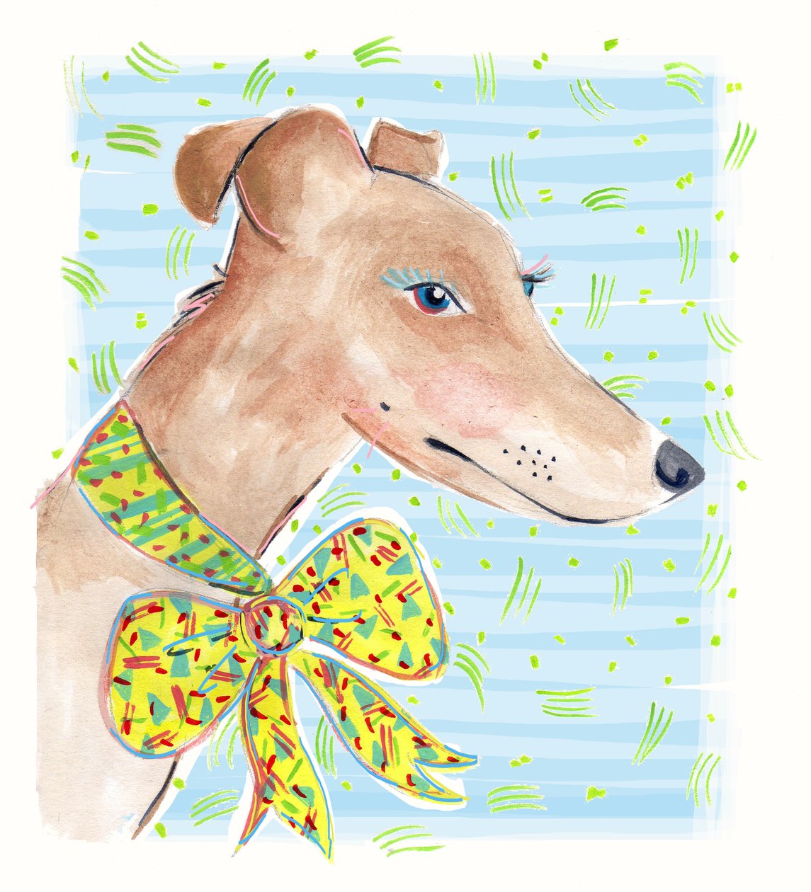 Greyhound, 2015 (kağıt üzerine sulu boya) by Jo Chambers