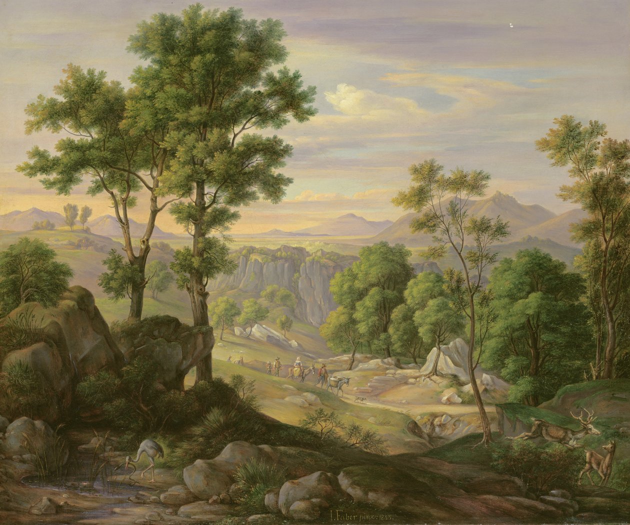 İtalyan Manzarası, 1845 by Joachim Faber