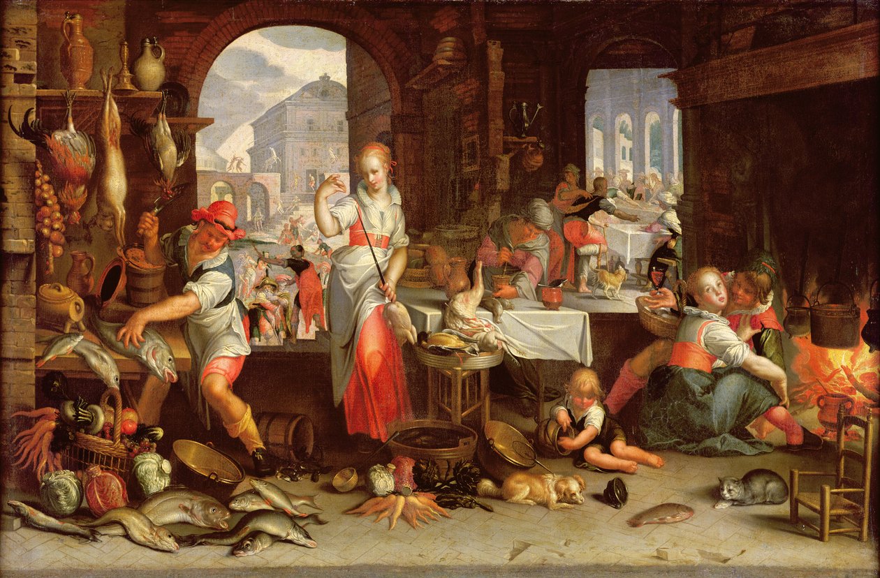 Bayram Meseliyle Mutfak Sahnesi by Joachim Wtewael or Utewael