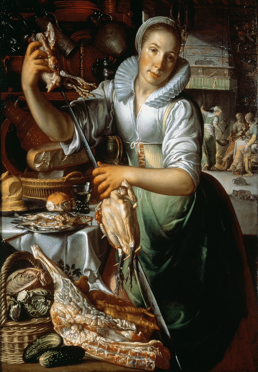 Mutfak Hizmetçisi (Mesih, Meryem ve Martha ile birlikte) c.1620-25 by Joachim Wtewael or Utewael