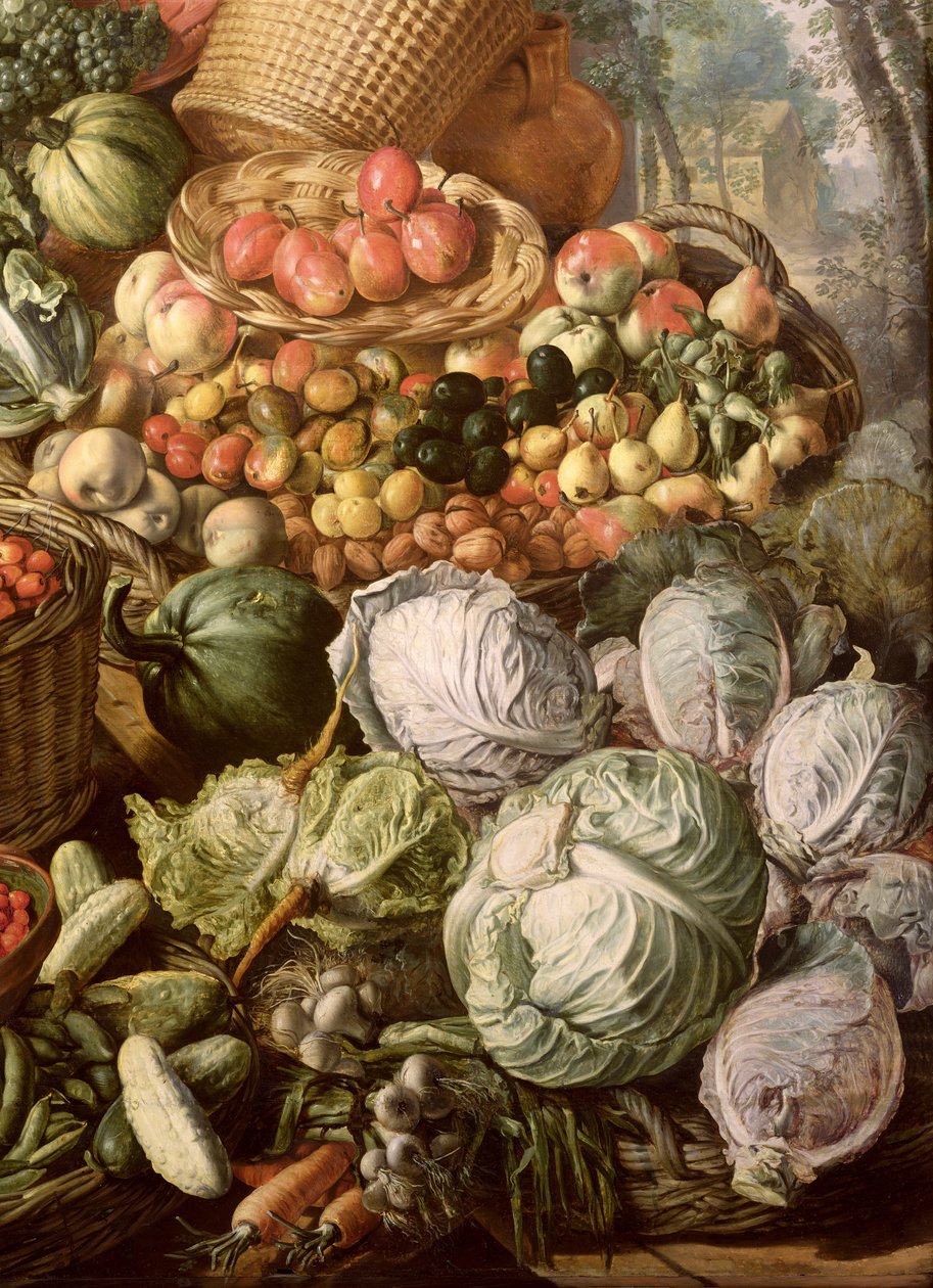 Meyve, Sebze ve Pazar Kadını ile Natürmort Detayı, 1564 (yağlı boya (bkz. 247452 ve 247450) by Joachim Beuckelaer