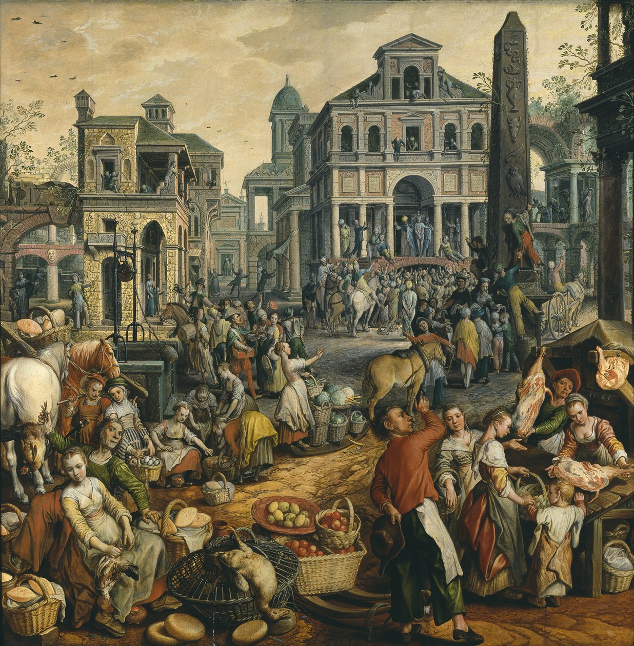 Ecce Homo ile Pazar Sahnesi, 1565 by Joachim Beuckelaer