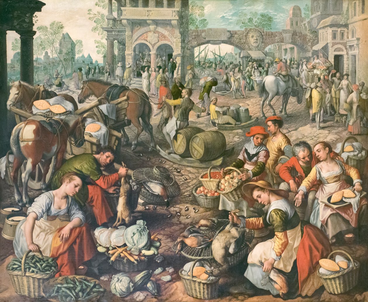 Pazar meydanı, Joachim Beuckelaer (tuval üzerine yağlıboya) by Joachim Beuckelaer