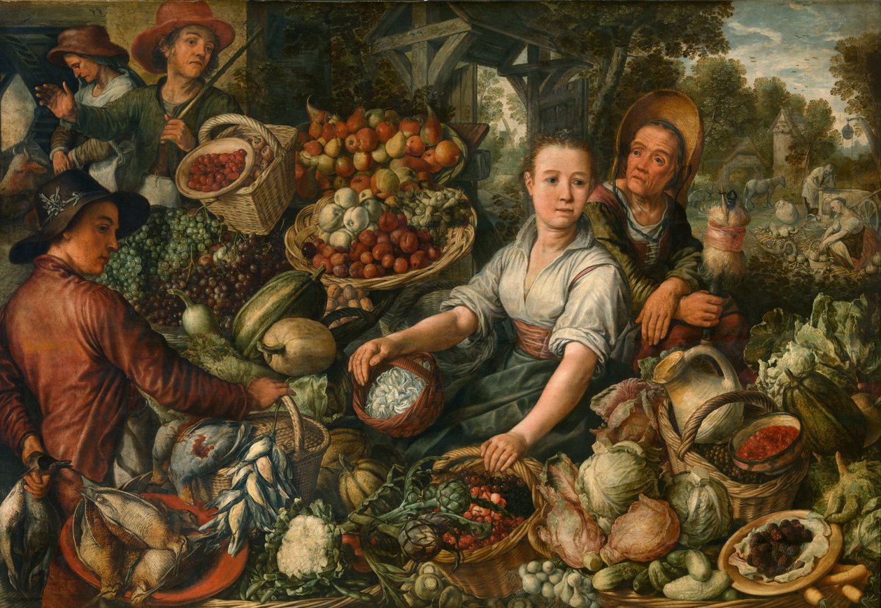 Sebze hali (panel üzeri yağlı boya) by Joachim Beuckelaer