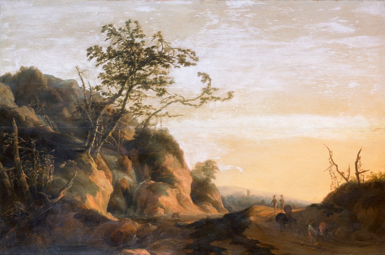 Bir Manzarada Gezginler (tuval üzerine yağlıboya) by Joachim Govertsz Camphuysen