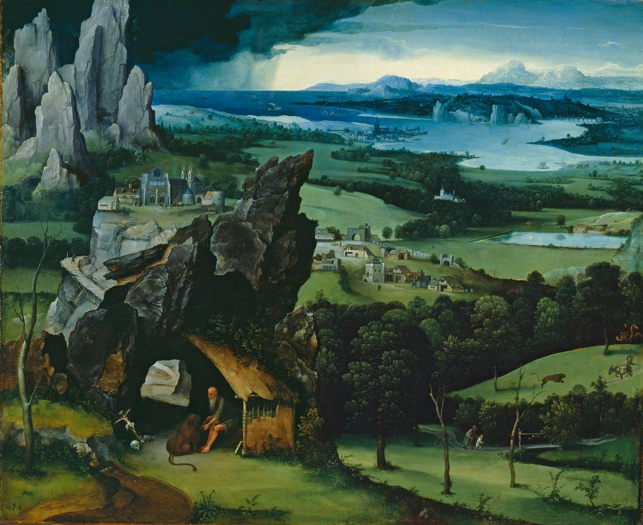 Aziz Jerome ile Manzara, 1516-7 by Joachim Patenier