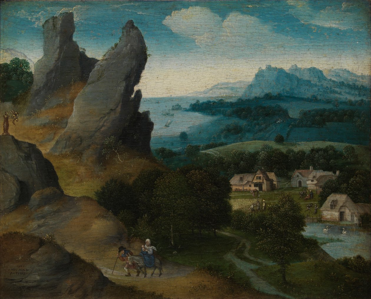 Mısır'a Uçuş ile Manzara by Joachim Patenier