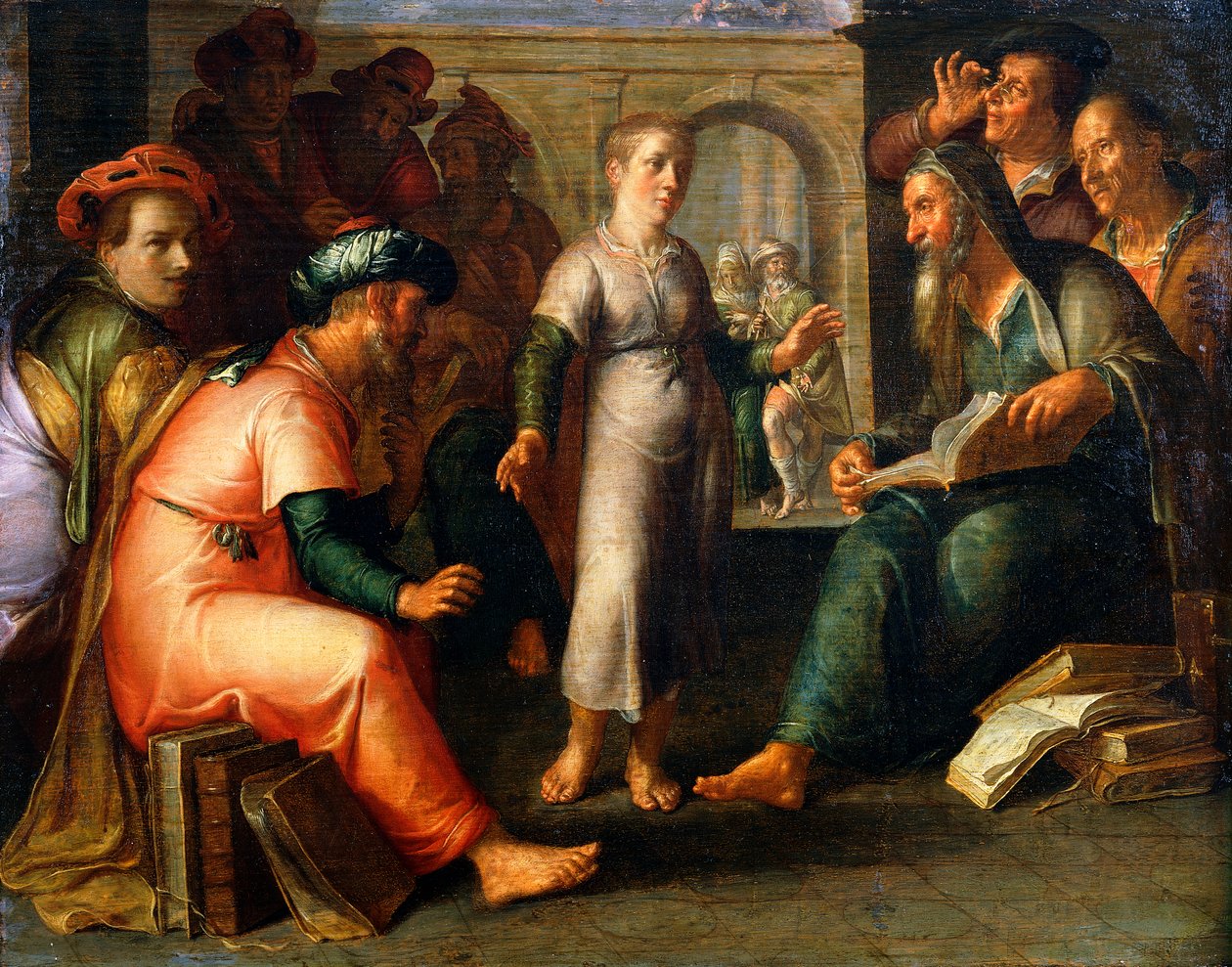 Doktorlar arasında İsa by Joachim Wtewael or Utewael