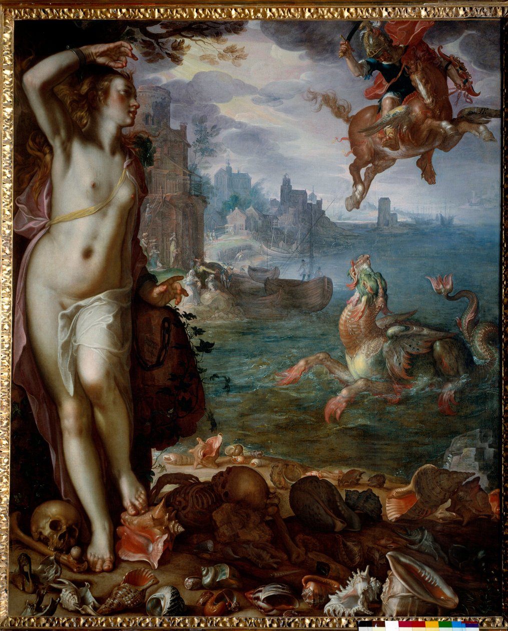 Perseus, bir kayaya zincirlenmiş Andromeda