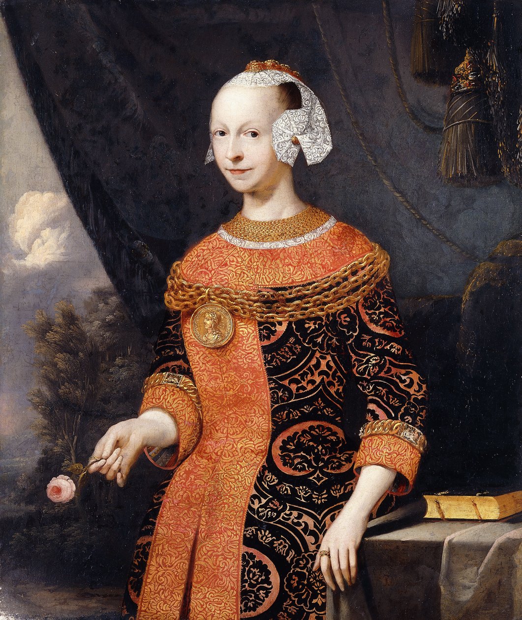 Anne, Marquise de Basville olarak tanımlanan bir Hanımefendinin Portresi, by Joachim or Luhne Luhn