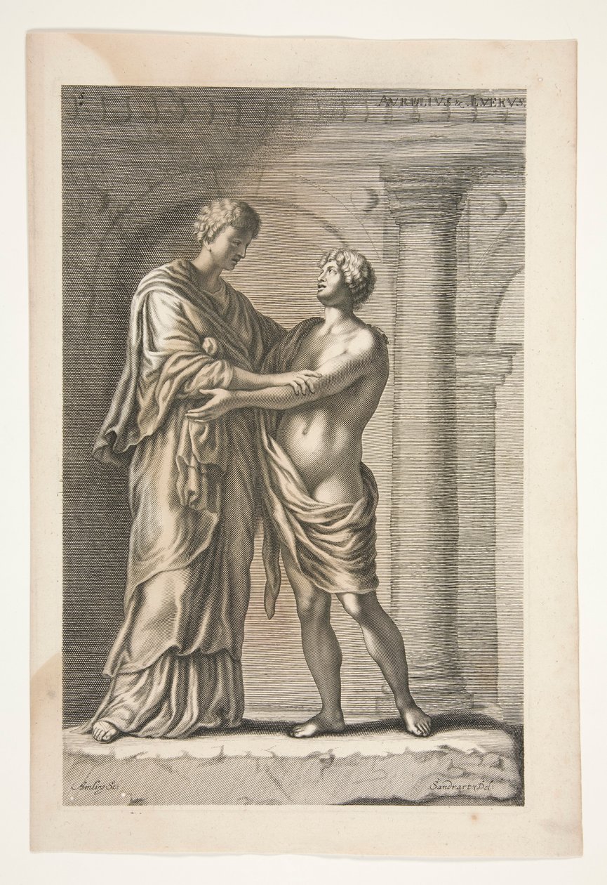Antik Heykelden Papirius by Joachim von Sandrart