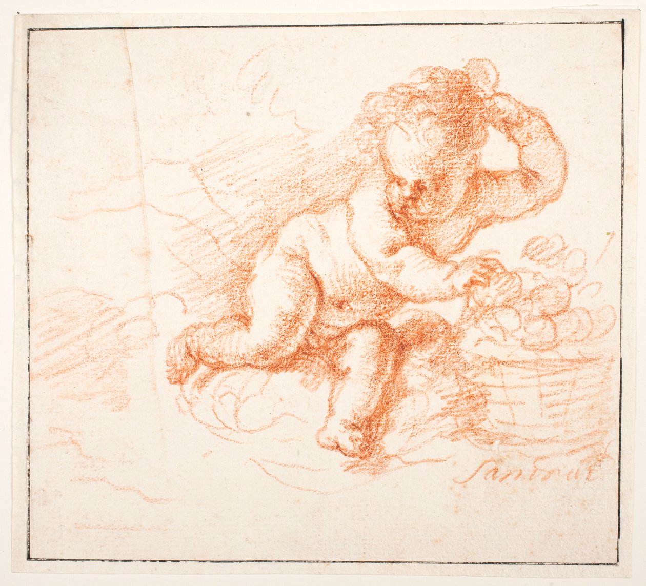 Putti meyve toplar by Joachim von Sandrart