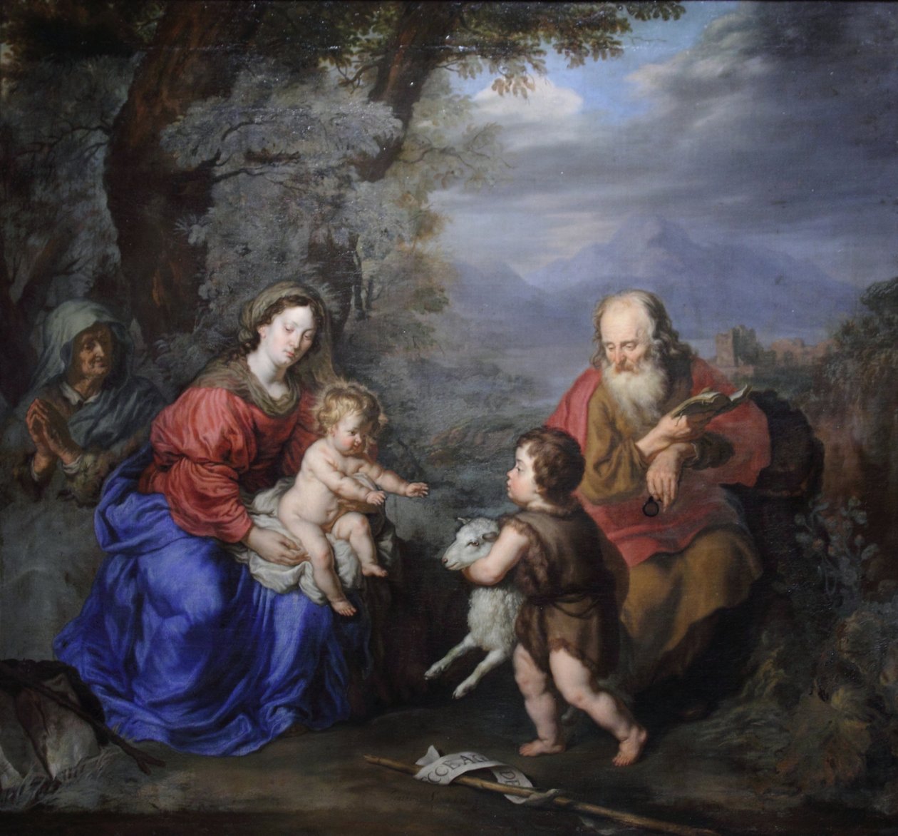Bir manzara içinde kutsal aile by Joachim von Sandrart
