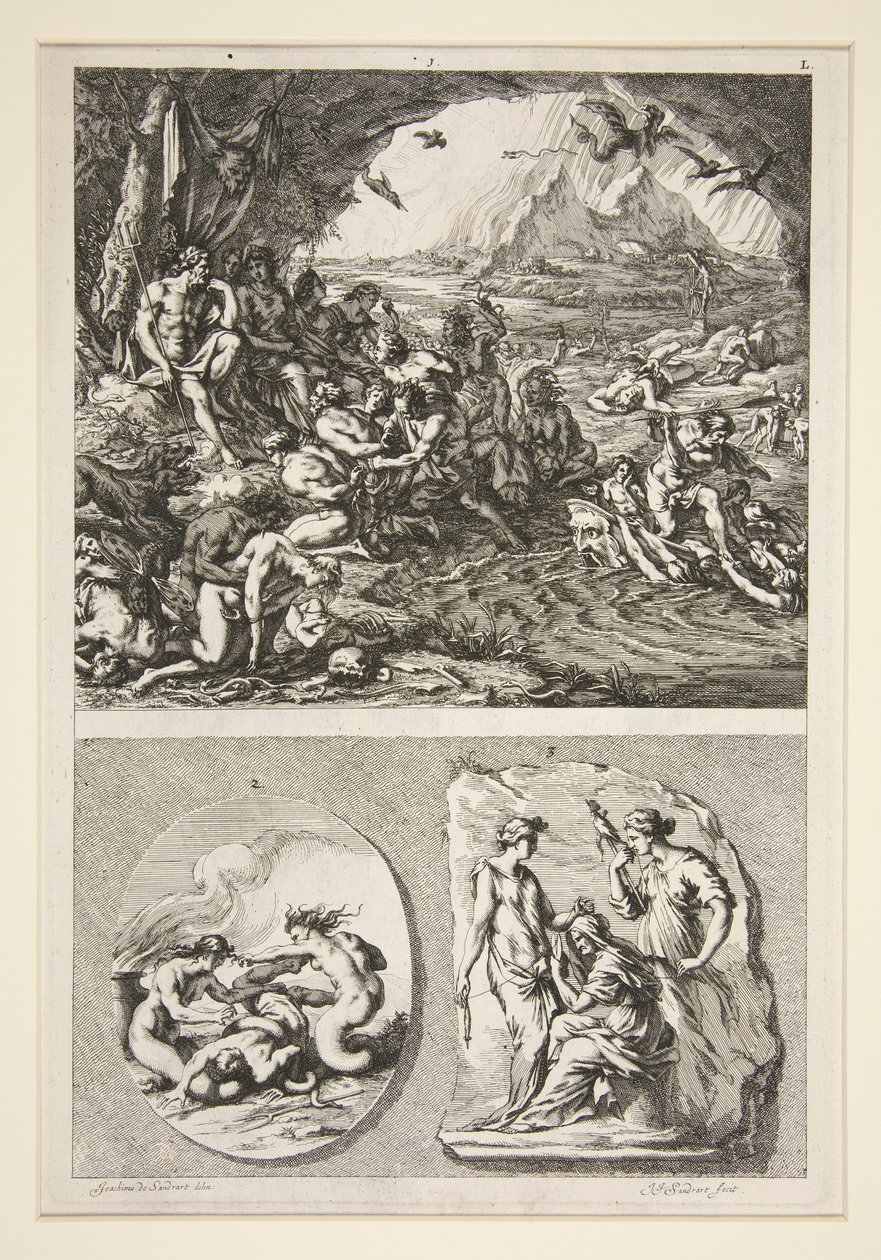üst yarı: Quos Ego? alt yarı: İki Antik Kabartma: Üç Kader ve Bilinmeyen Bir Konu by Joachim von Sandrart