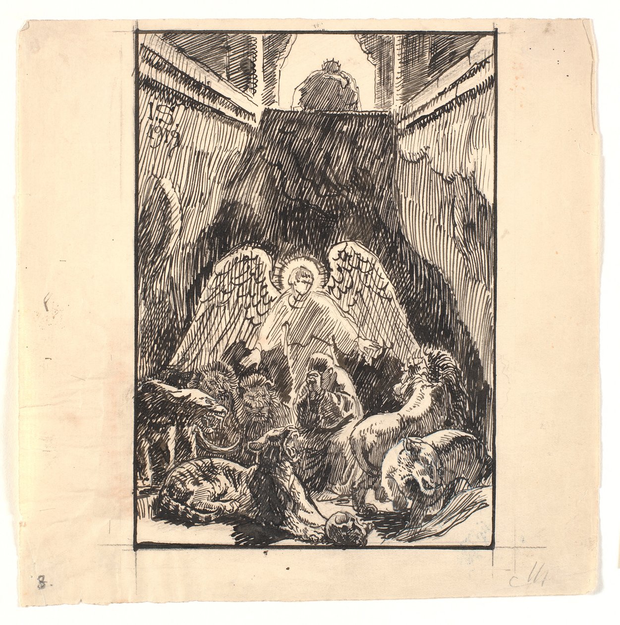 aslan balosundaki Daniel by Joakim Frederik Skovgaard