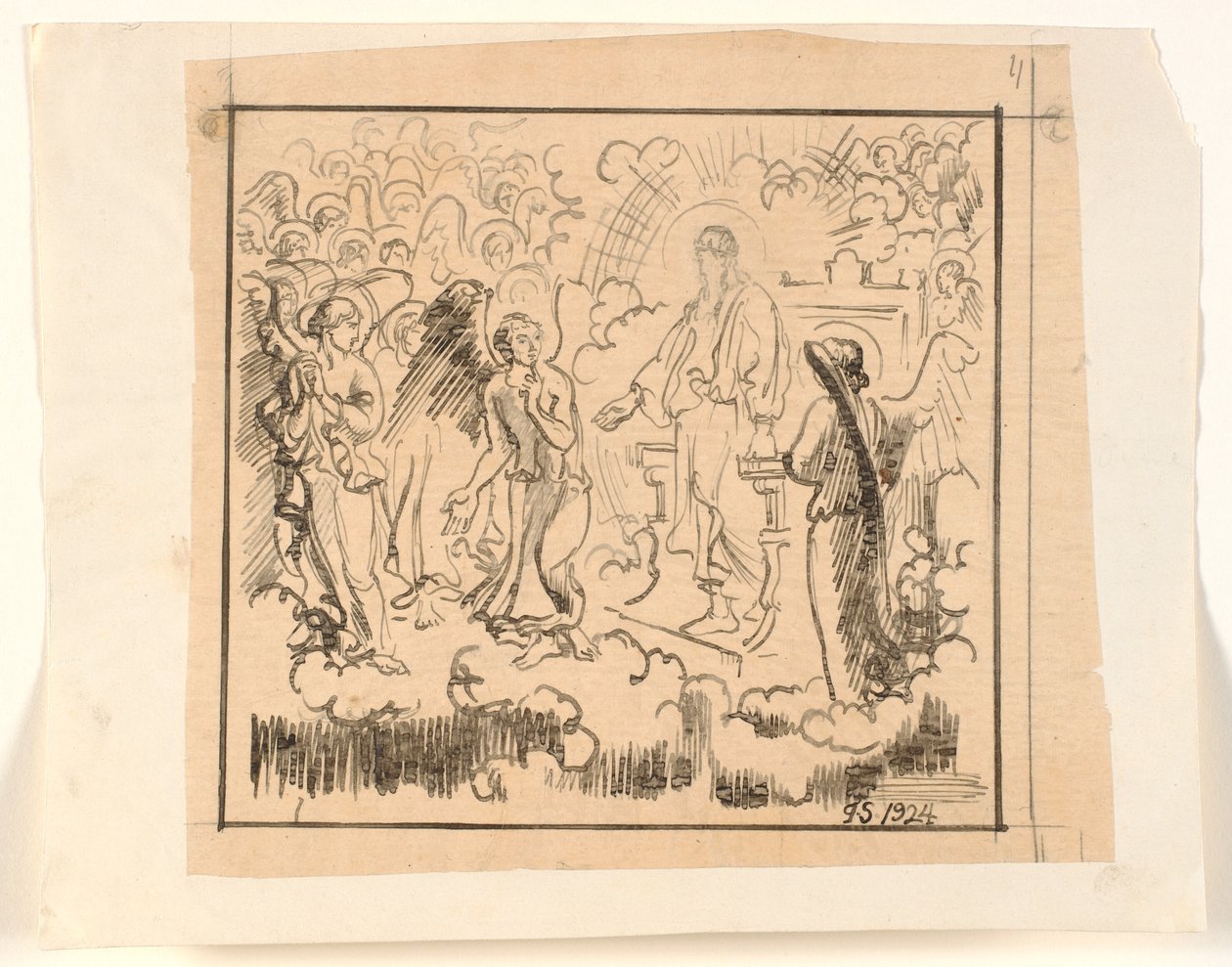 Rabbin tahtındaki melekler by Joakim Frederik Skovgaard